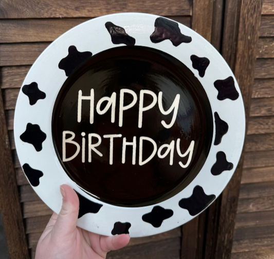 Cow Print Birthday Plate